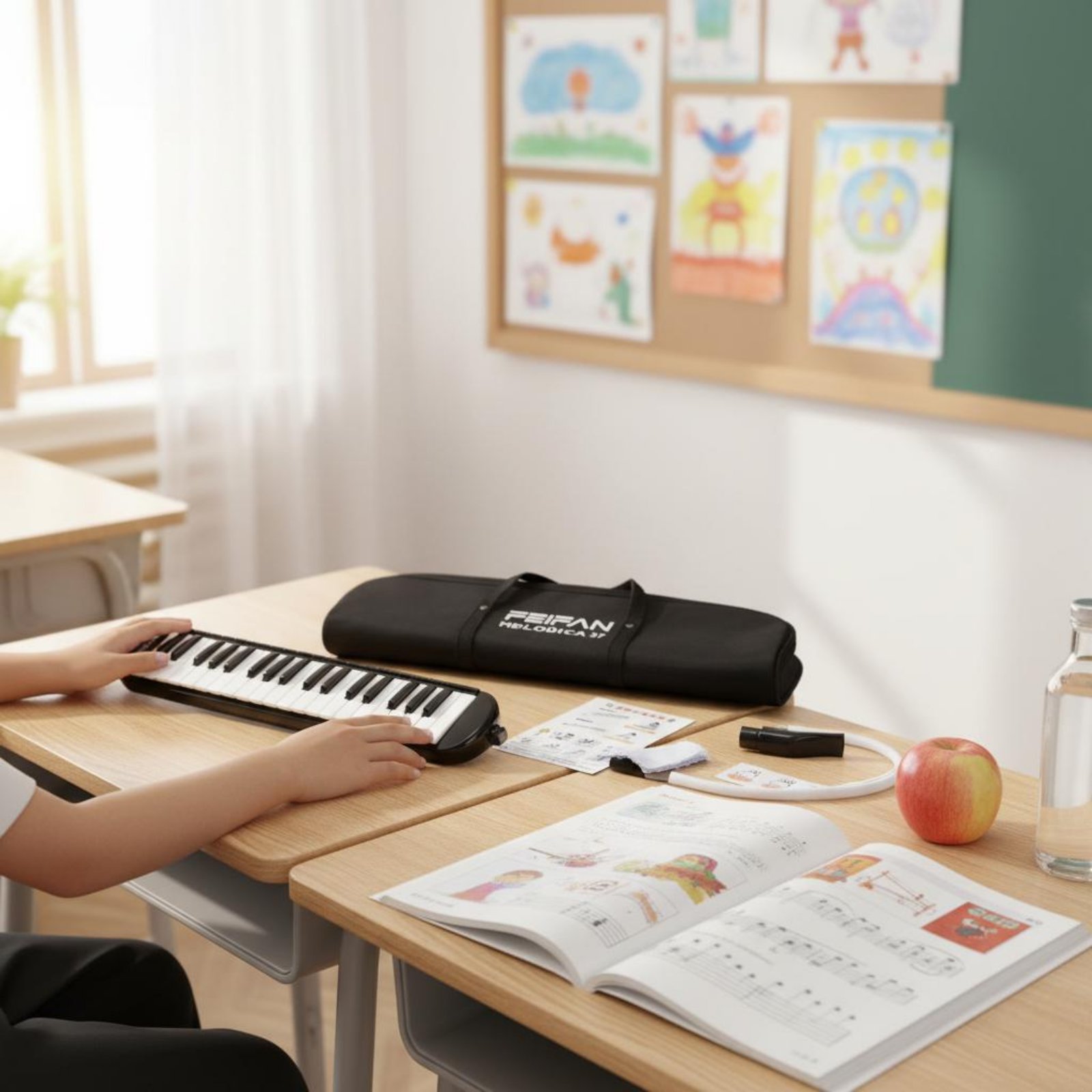 Melodica Keyboard Wind - 37 Key Melodica Includes Mouthpiece and