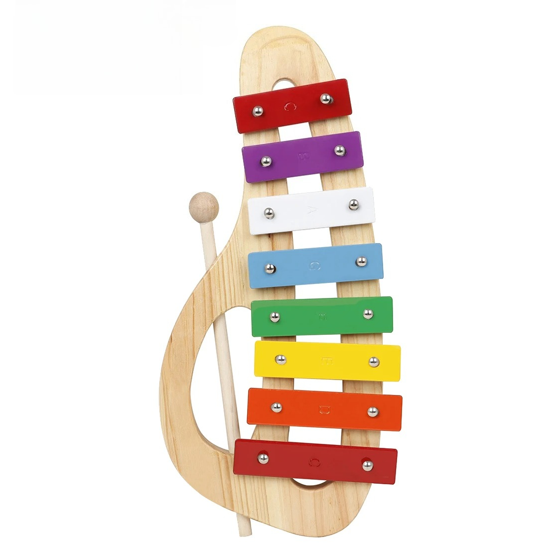 Musical Instrument Mallet - 8-Tone Rainbow Xylophone, Metal Sheet Percussion