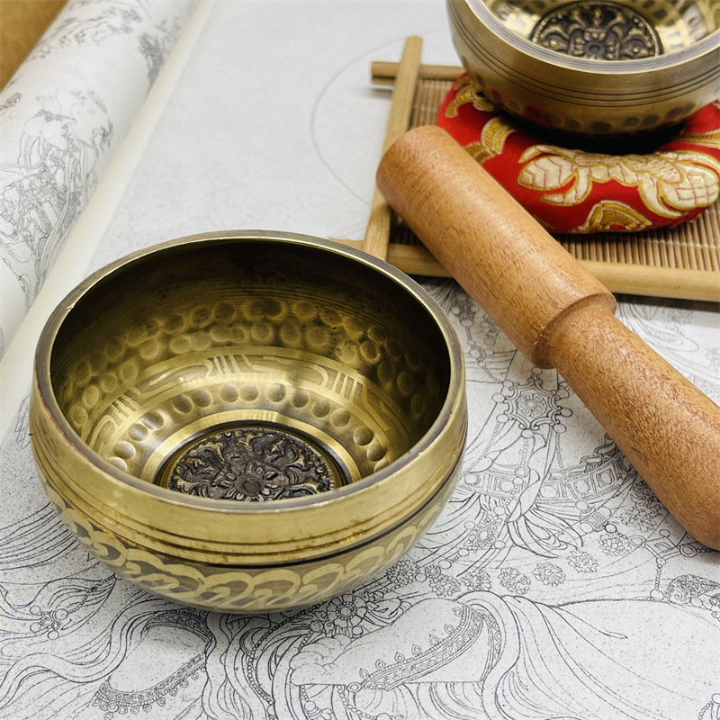 Tibetan Singing Bowl - Tibetan Singing Bowl Brass Sanskrit for