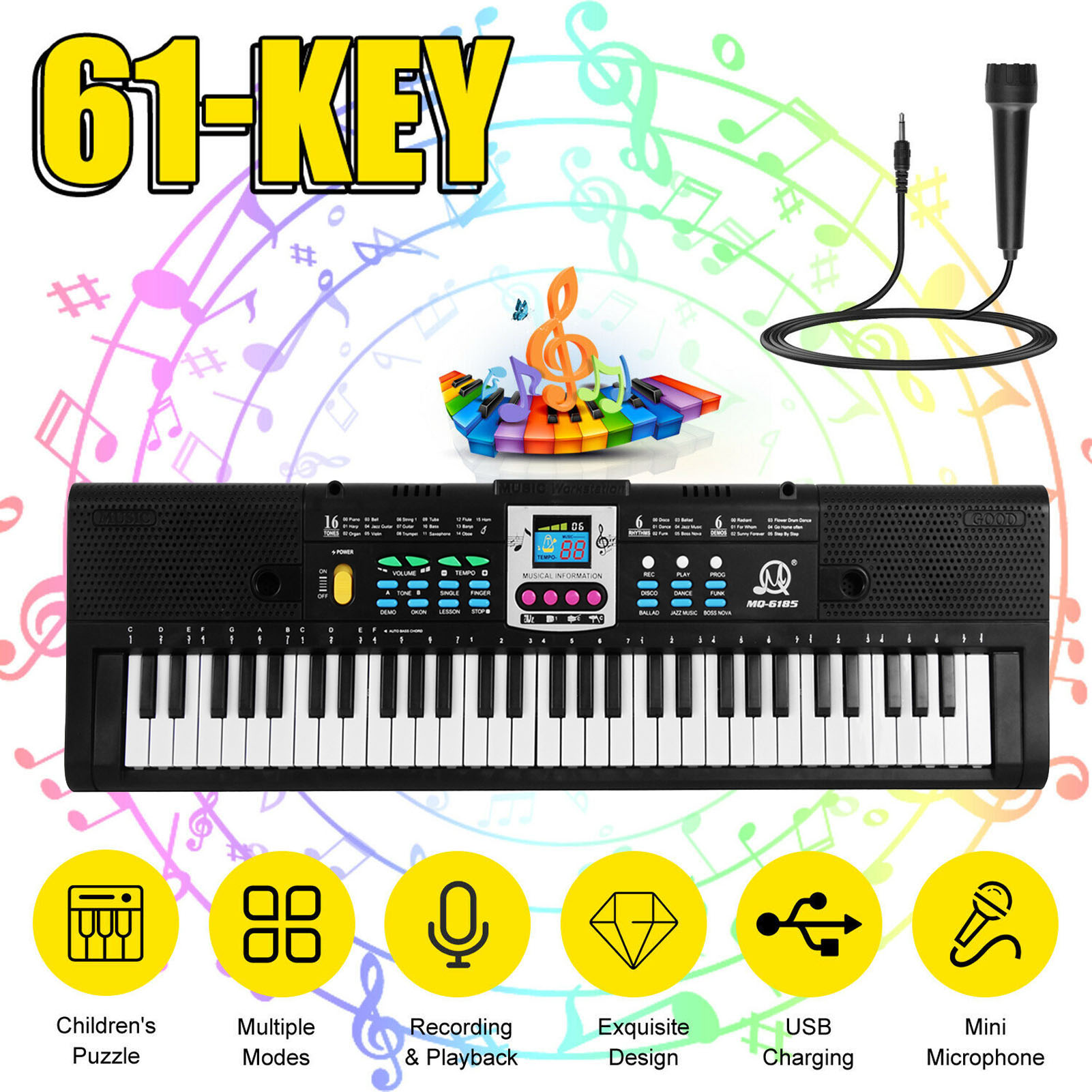 61 Keys Digital Music Electron - Musical Instruments Names 评论和价格