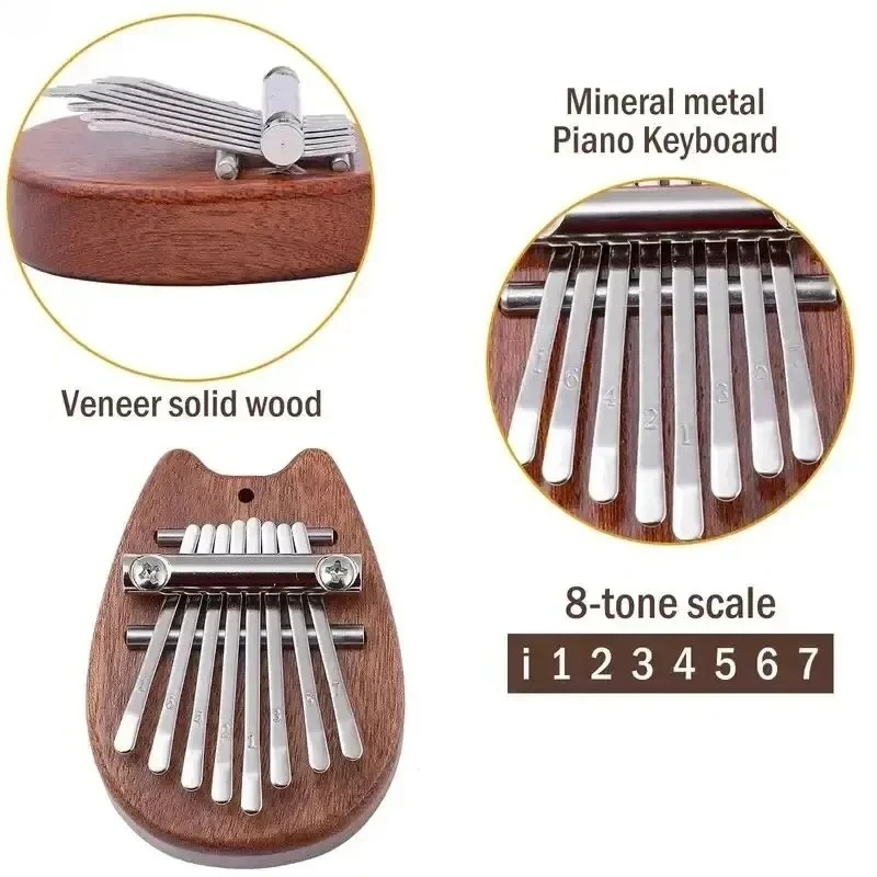 8 Key Mini Wooden Kalimba High - Musical Instrument Marimba 评论和价格
