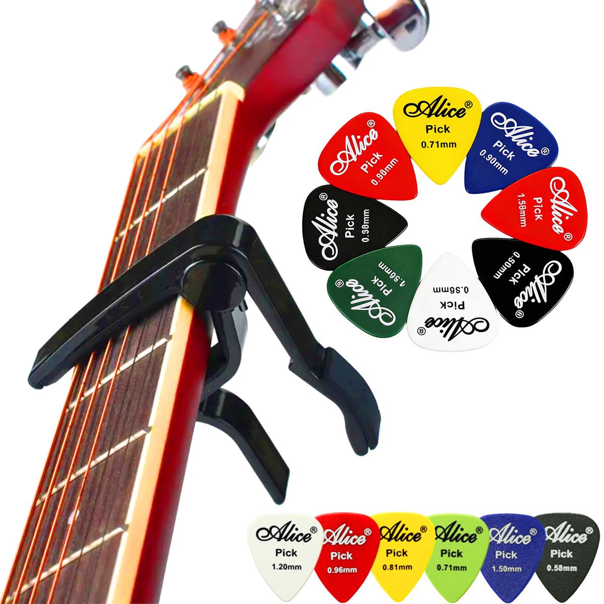 Black Alloy Quick Change Guita - Acoustic Guitar Dreadnought 评论和价格