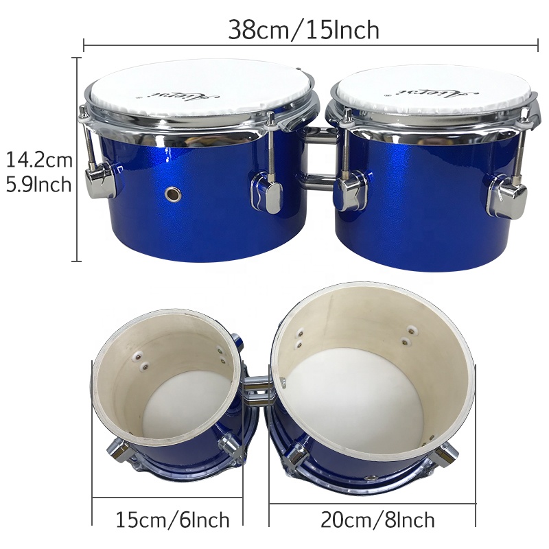 Blue Colour Custom Brand Made  - Bongo Drum Set 评论和价格