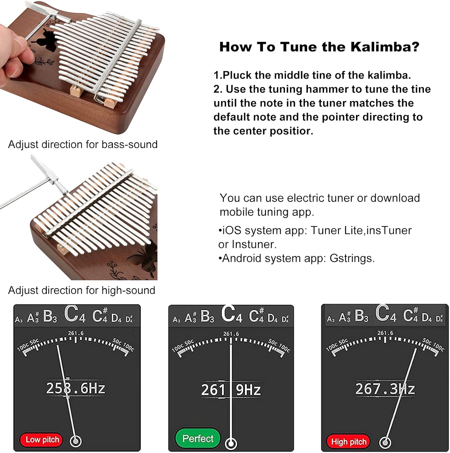 Kalimba 21 Keys Thumb Piano, N - Musical Instrument Kalimba 评论和价格