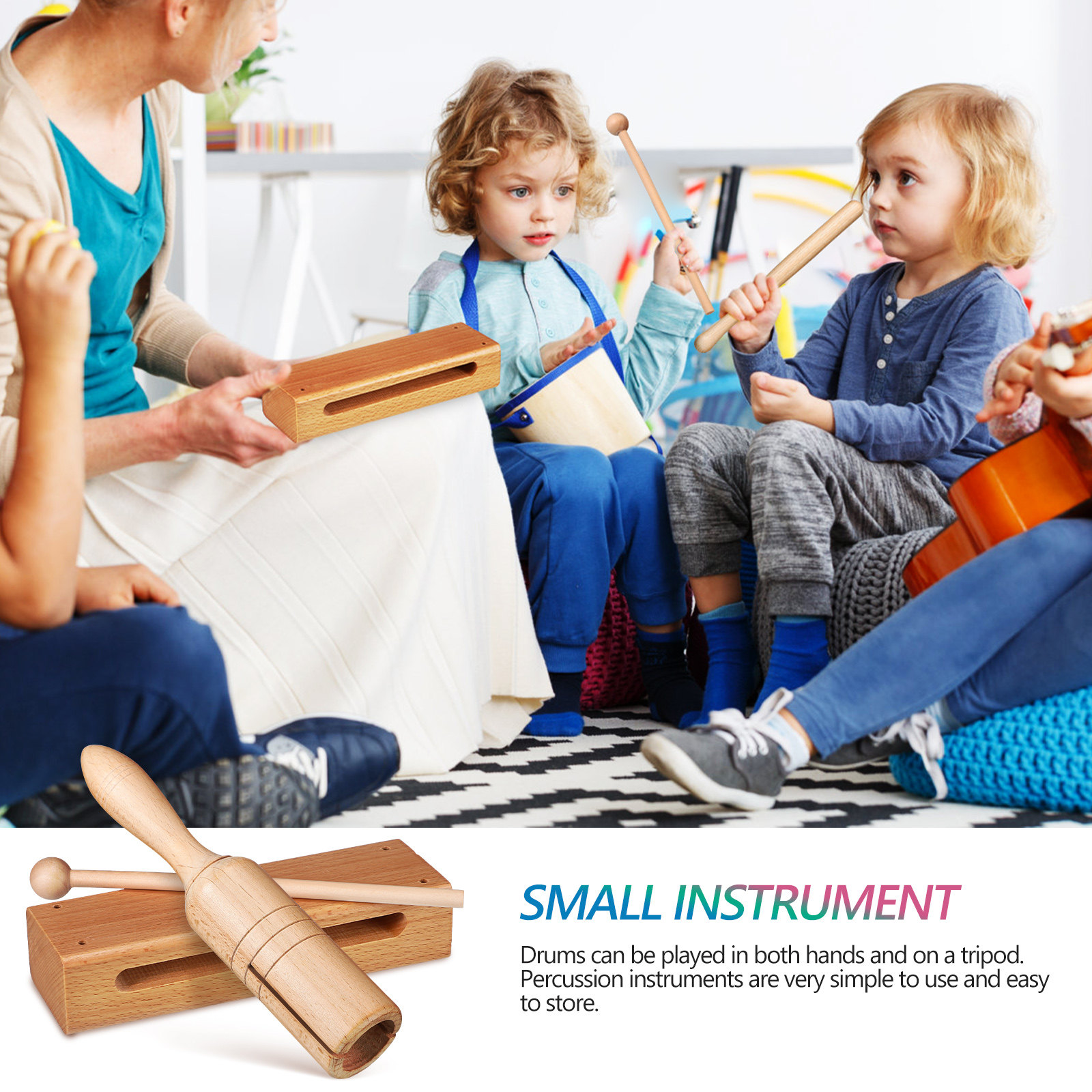 2Sets Wooden Percussion Instru - Musical Instrument Mallet 评论和价格